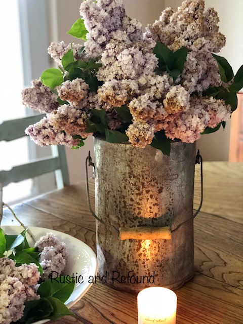 lilacs in bent my salvage style bucket3 6-18-19