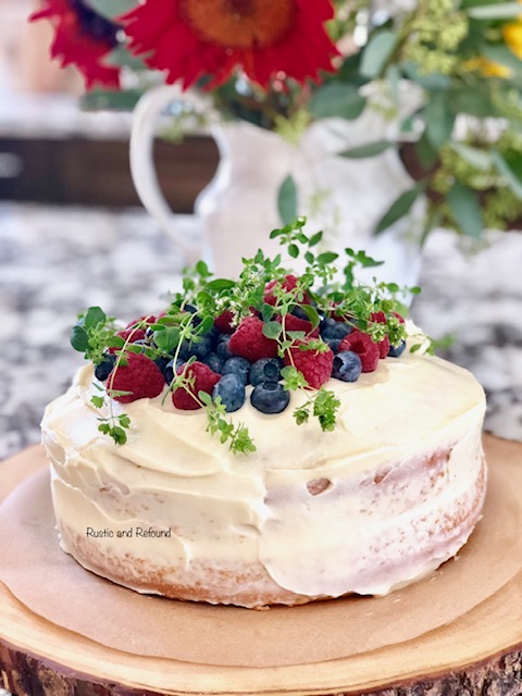 A Summer – Berry Topped Rustic Cake