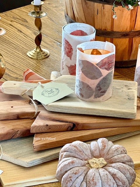 Handcrafted Boards with autumn candle.