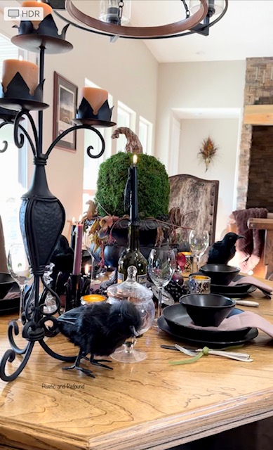 black candelabra on table
