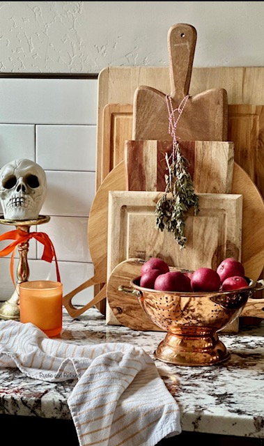 Halloween in the kitchen- Halloween decor from Rustic and Refound.